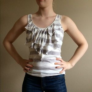 Gray and white striped tank top!